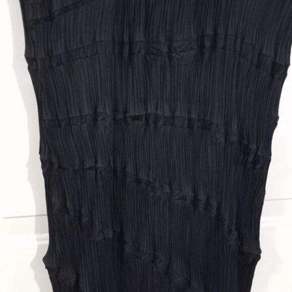 Athena Marie women's crinkle black stretch dress XL boat neck top - Picture 3 of 3
